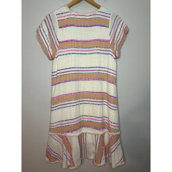 Anthropologie Holding Horses Elira Striped Dress Size S Boho Mini A Line Swing - Picture 5 of 8